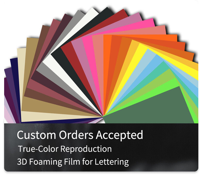 30 colors 3D puff heat transfer vinyl sheets, puff HTV color swatch for garment printing