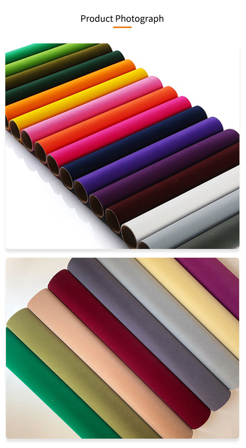 Rolls of flocked heat transfer vinyl, velvet flock HTV for apparel printing