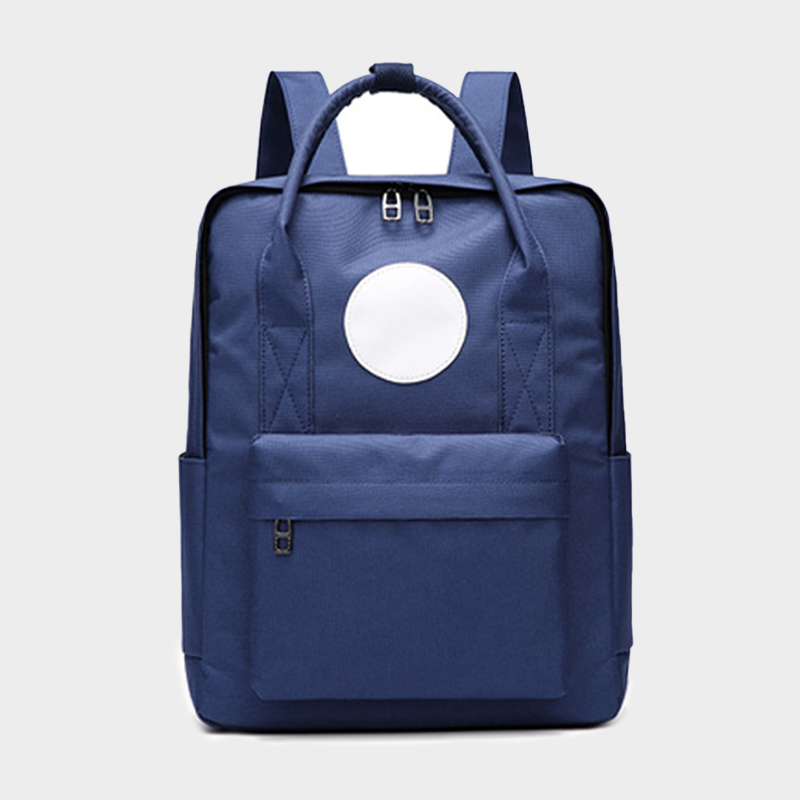 custom college backpack blue canvas school bag