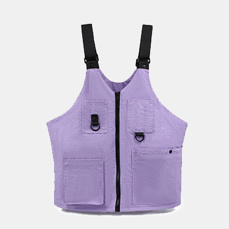 custom outdoor vest bag purple nylon utility vest crossbody bag
