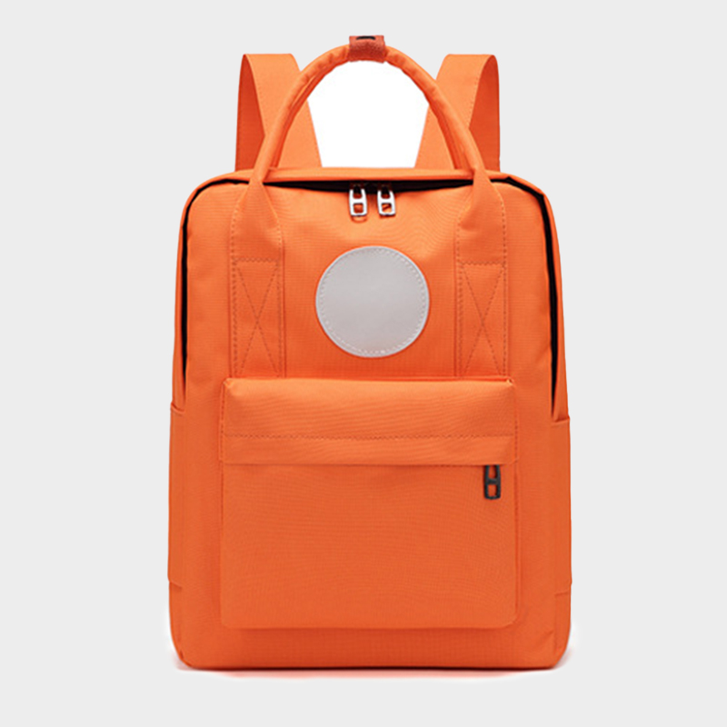 custom college backpack orange canvas school bag