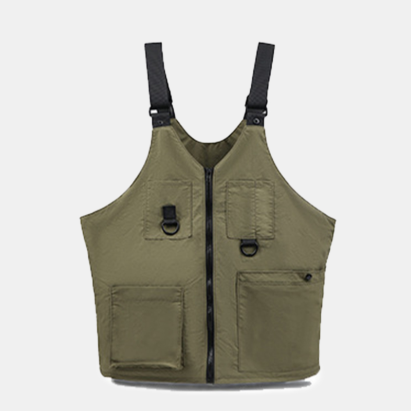 custom outdoor vest bag green nylon utility vest crossbody bag