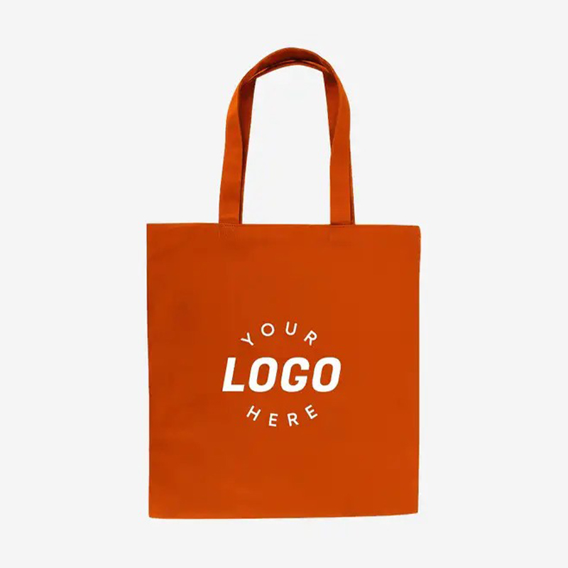 custom canvas tote bag orange cotton shopping bag