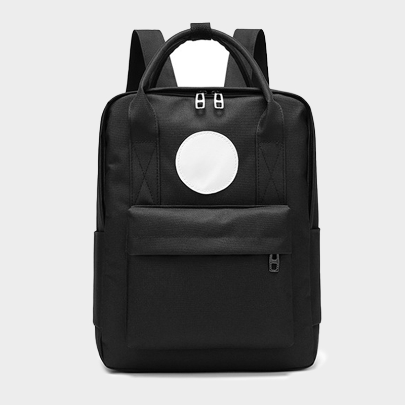 custom college backpack black canvas school bag
