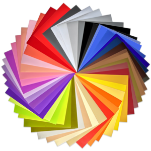 Multicolor PU slight-elastic cutting film sheets, stretch PU HTV color swatch