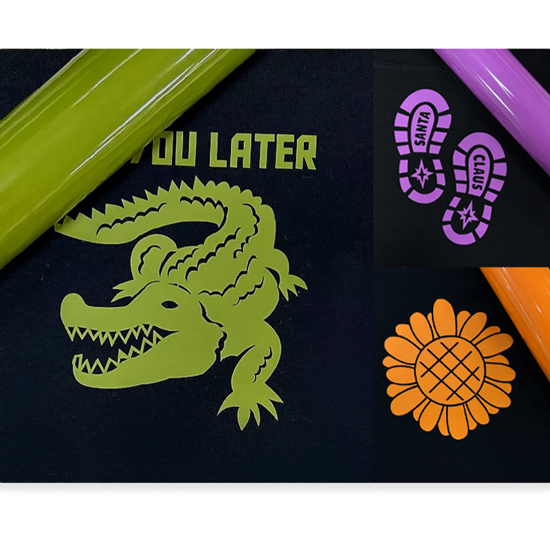 Custom garment lettering made with stretch PU heat transfer vinyl