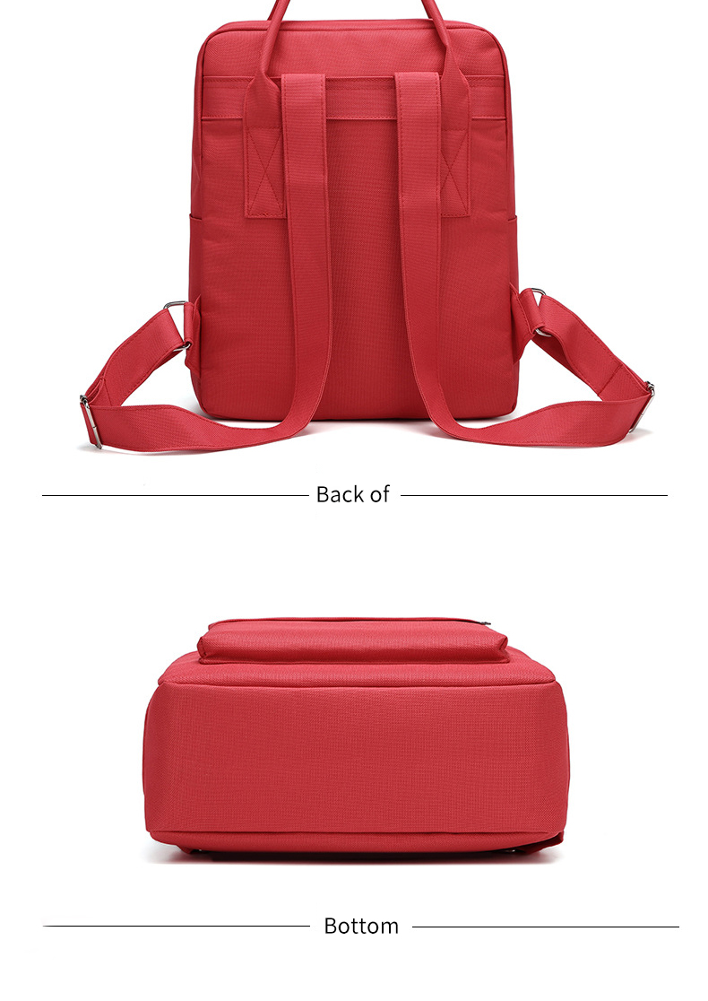back of and bottom of custom backpack