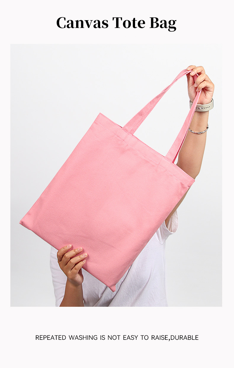 custom canvas tote bag pink cotton shopping bag
