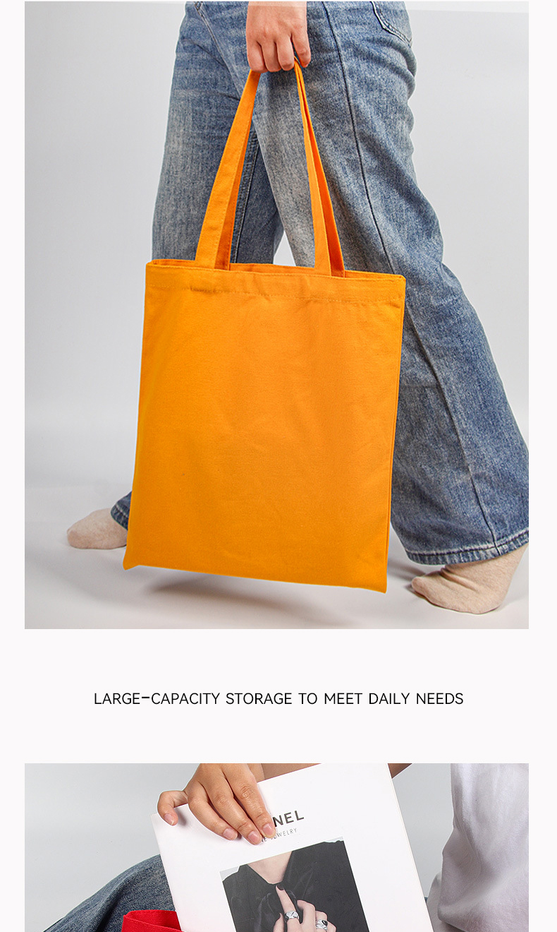 large capacity custom canvas tote bag orange