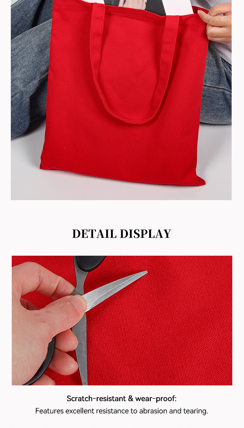 blank canvas tote bag red for custom printing