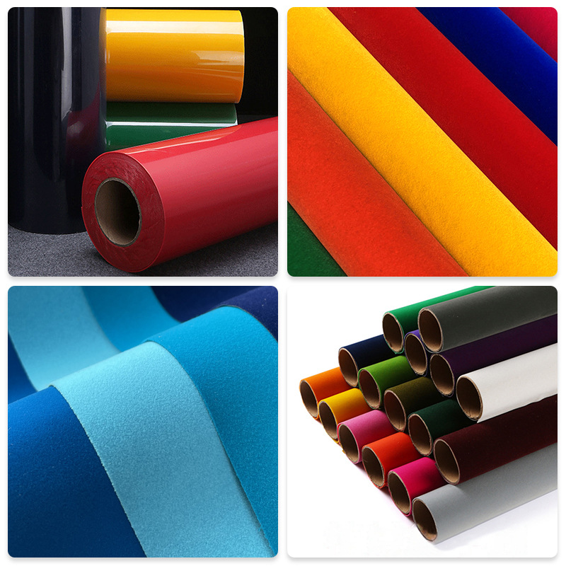 Rolls of flocked heat transfer vinyl, velvet flock HTV for apparel printing