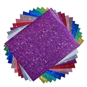 Multicolor glitter shimmer cutting film sheets, glitter HTV color swatch