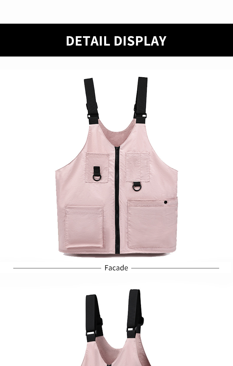 pink outdoor utility vest bag front view
