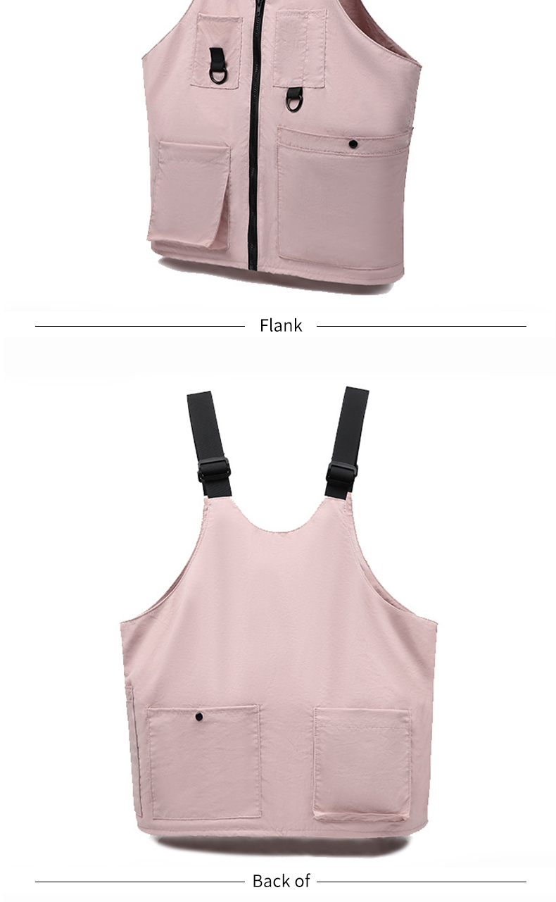 water resistant nylon vest bag side detail