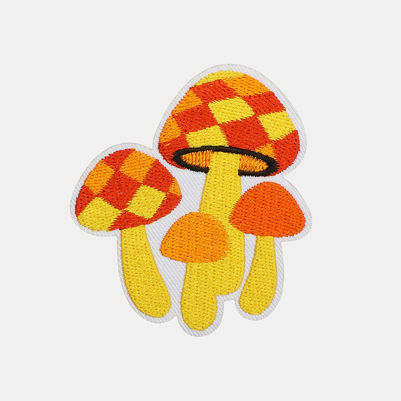 Thanksgiving mushroom towel embroidery iron on patch, fall harvest applique