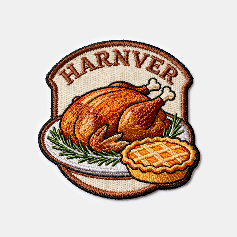 thanksgiving embroidered badges