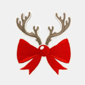 christmas bow embroidered patches