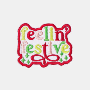 christmas slogan embroidered patches