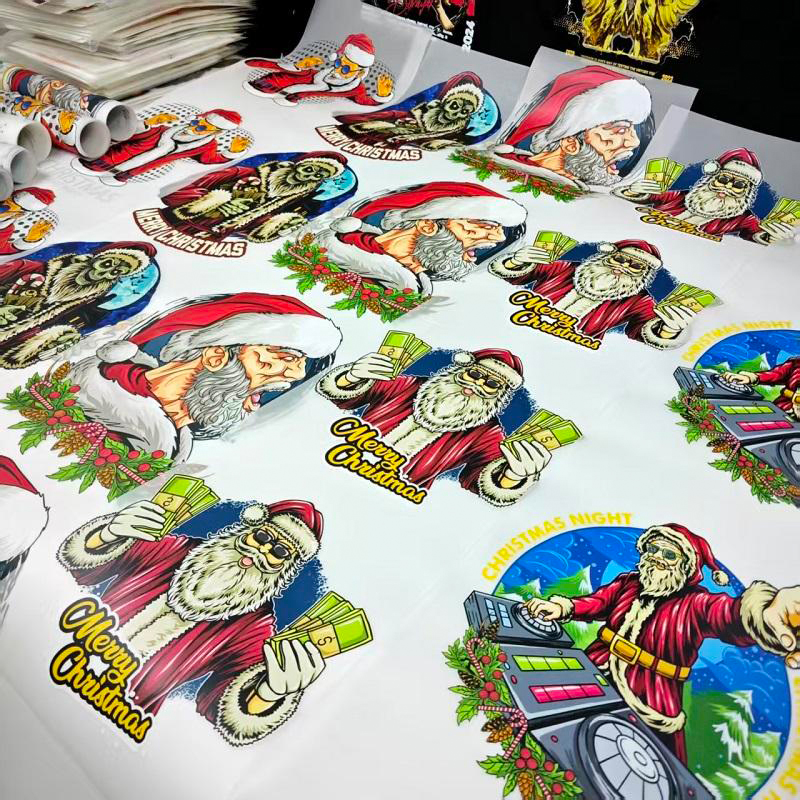 Variety pack Christmas holiday iron on transfer stickers closeup