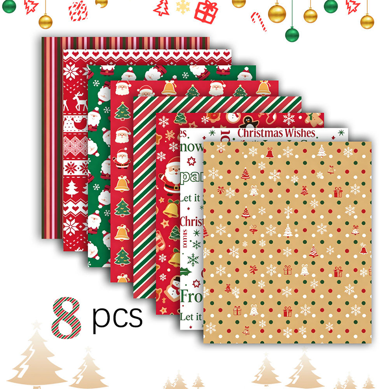 Christmas patterned heat transfer vinyl HTV sheets bundle for garment DIY